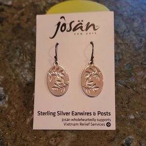 Sterling Silver Leaf Design Earrings